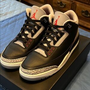 Jordan Black and White Sneakers with Red Accents